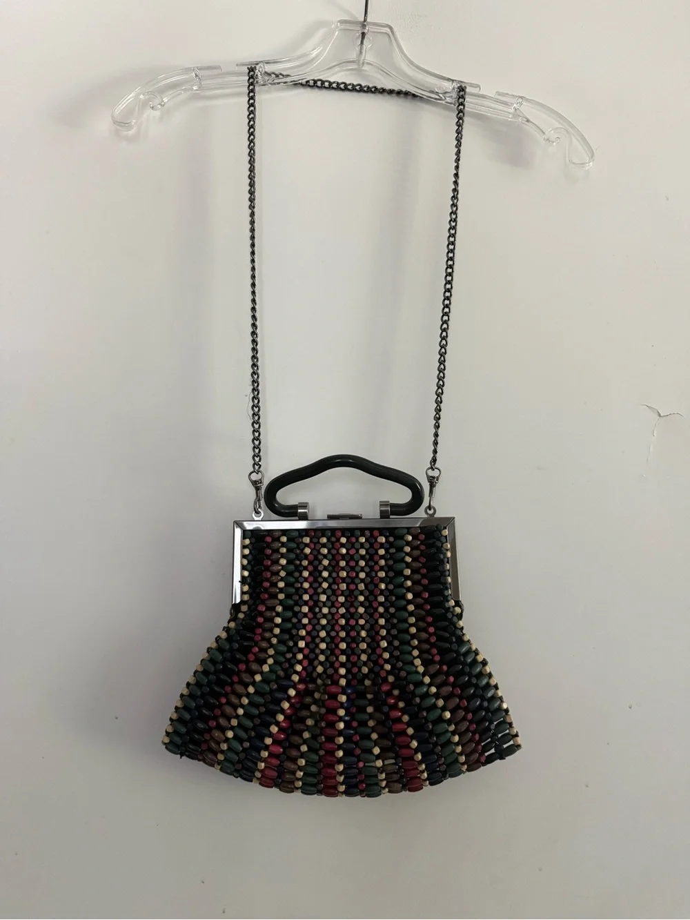 Patricia Nash Almarza Small Forest Bead Wood Clutch/Shoulder Bag